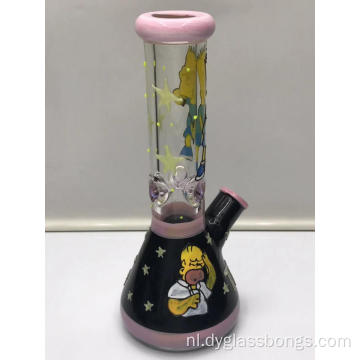 Pink Wrapped Edge Beaker Bongs met lichtgevende animatie